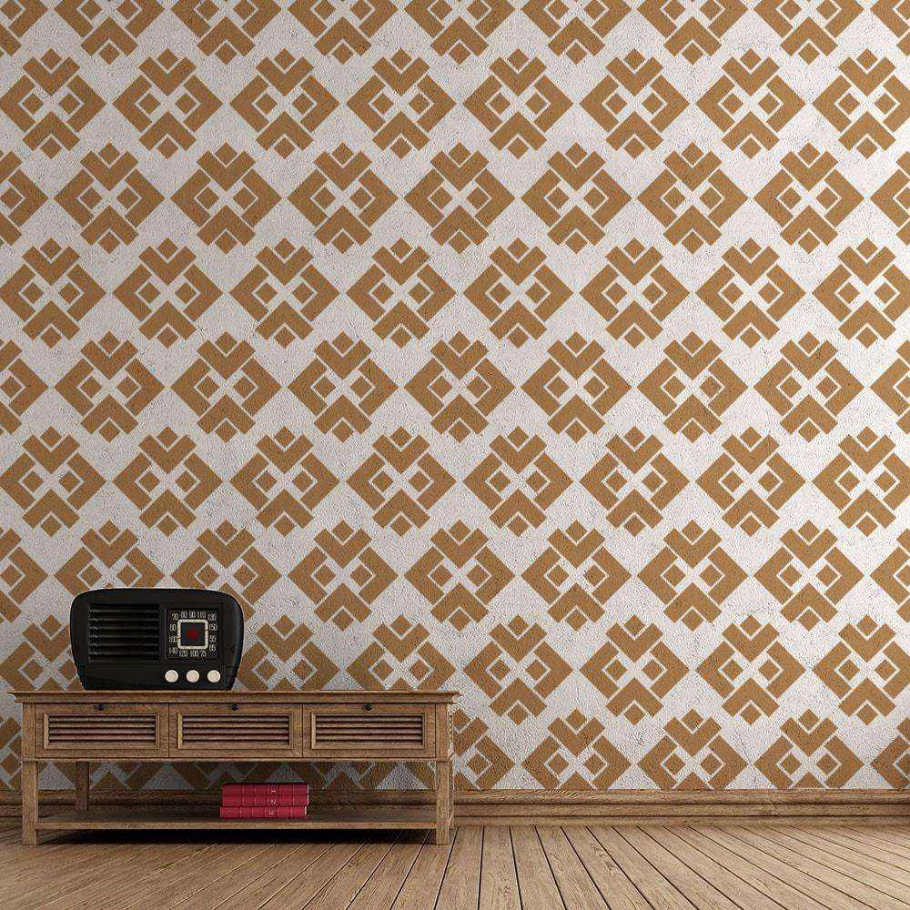 Diamondback Pattern Wall Stencils - Self-Adhesive