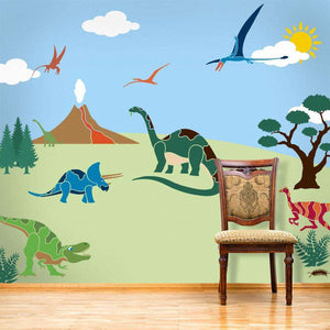 dinosaur wall mural