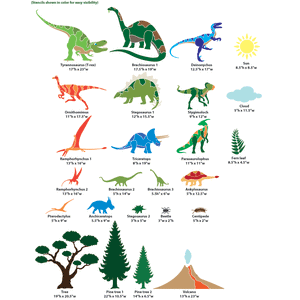 Dinosaur Days Wall Mural Stencil Kit