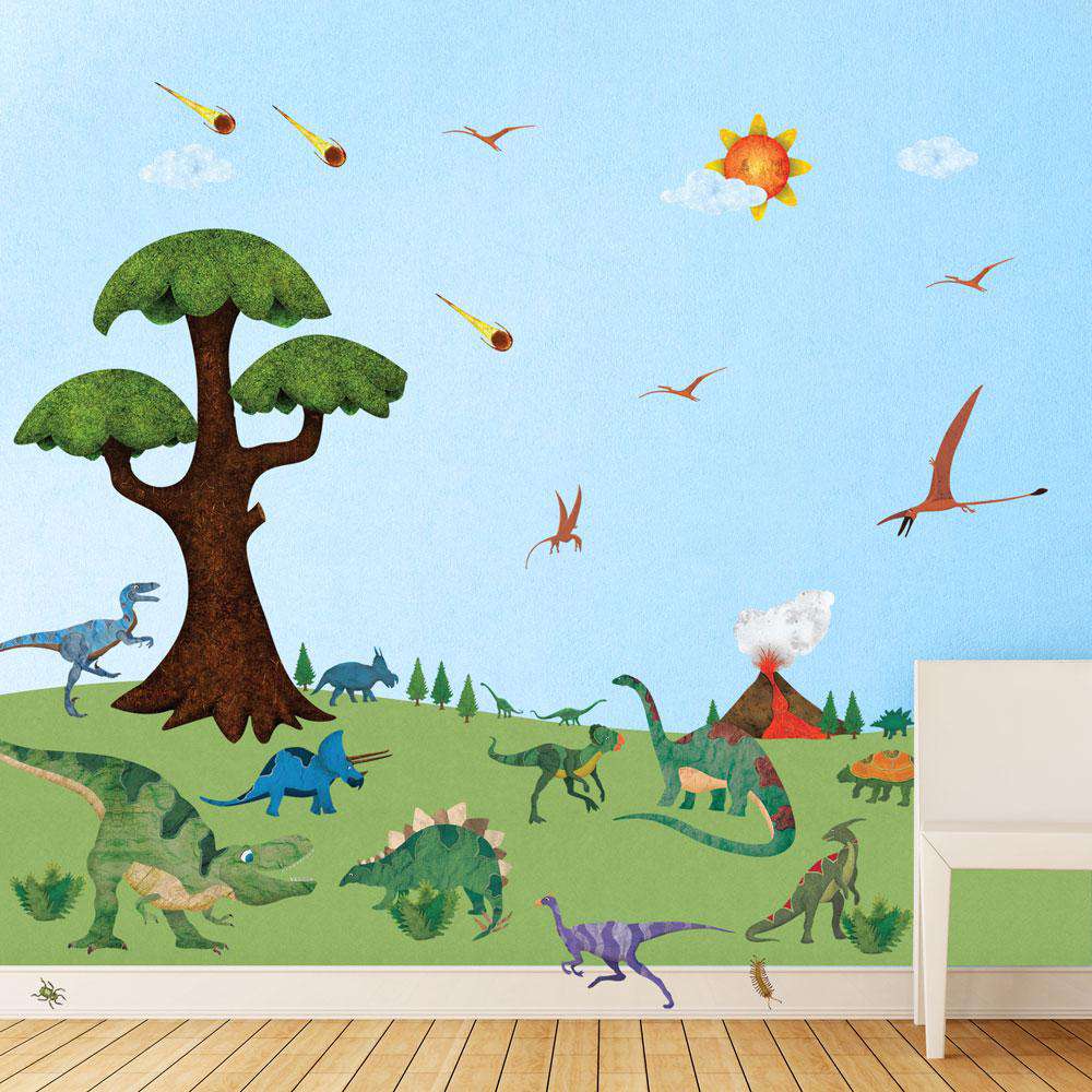 dinosaur wall mural