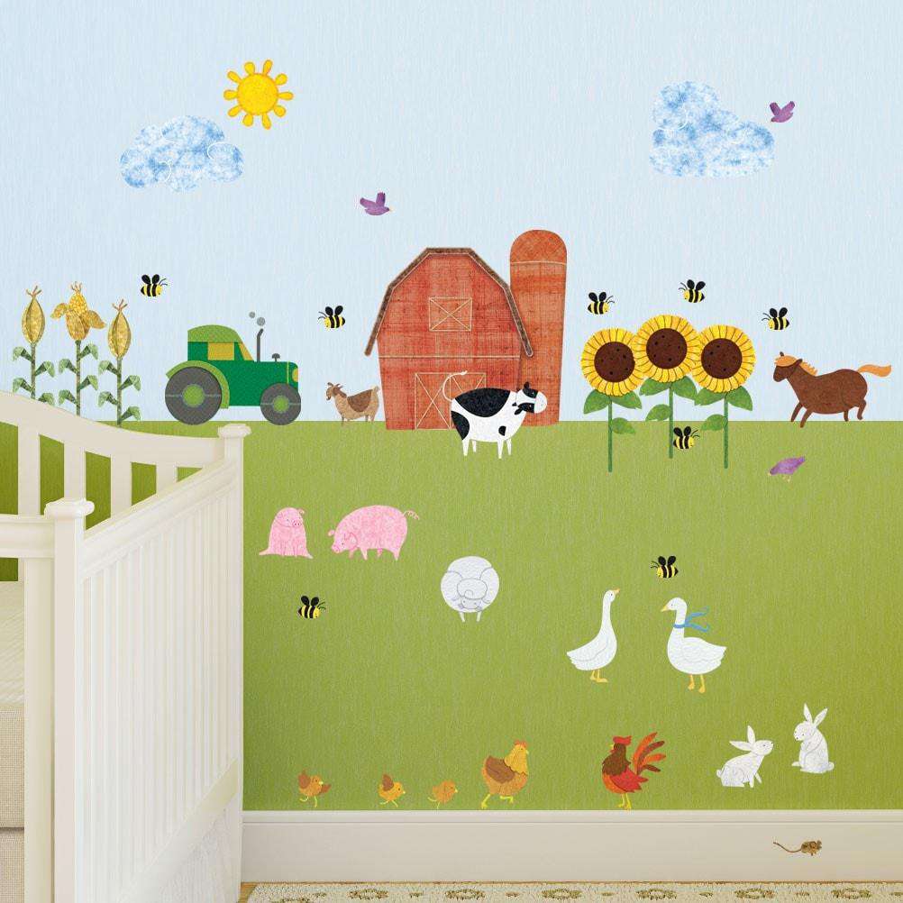 Farm Wall Decals – Peel & Stick Farm Theme Wall Mural Sticker Kit - MINI SET