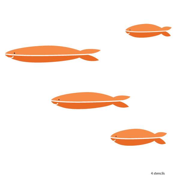 School of Fish Stencil Pack