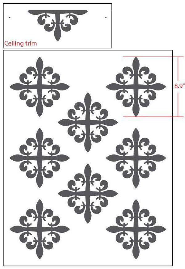 fleur de lis pattern stencil