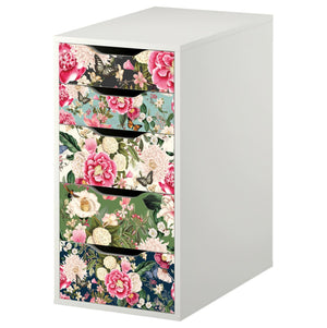 Flower Patchwork Decal Set for IKEA Alex Furniture - My Wonderful Walls
