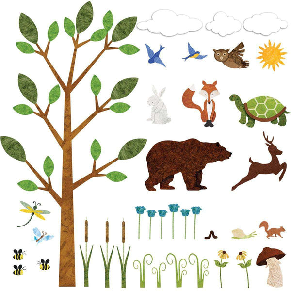 Forest Wall Sticker Set – 37 Peel & Stick Woodland Decals for Nursery and Kids - MINI SET