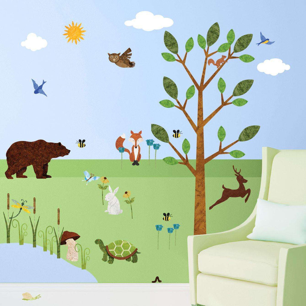 Forest Wall Sticker Set – 37 Peel & Stick Woodland Decals for Nursery and Kids - MINI SET