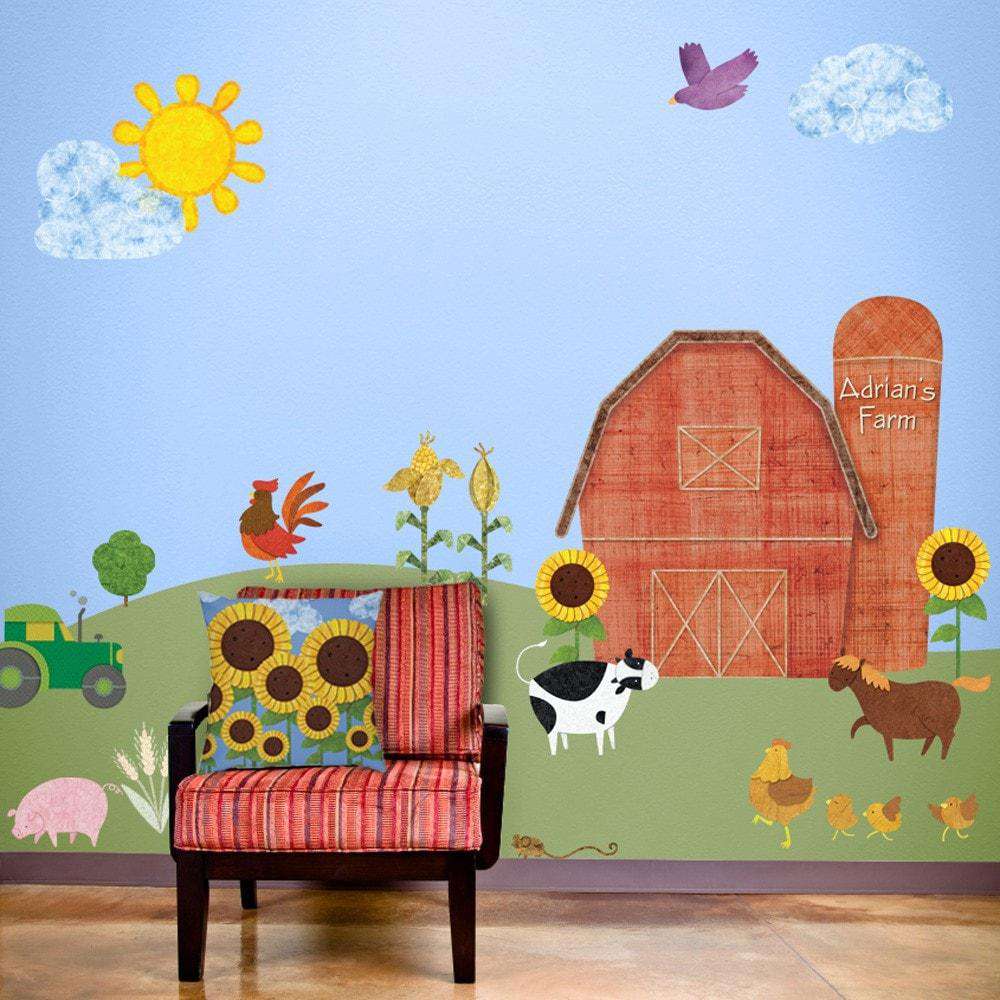 Farm Sticker Scence Friendly Farm Wall Decal Sticker Kit - JUMBO SET