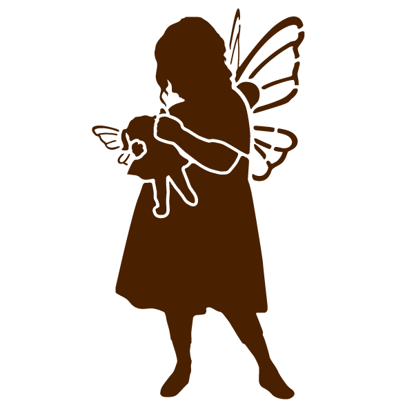 Fairy with Doll Stencil