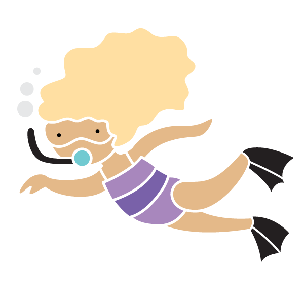 Snorkeling Girl Stencil