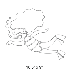 Snorkeling Girl Stencil