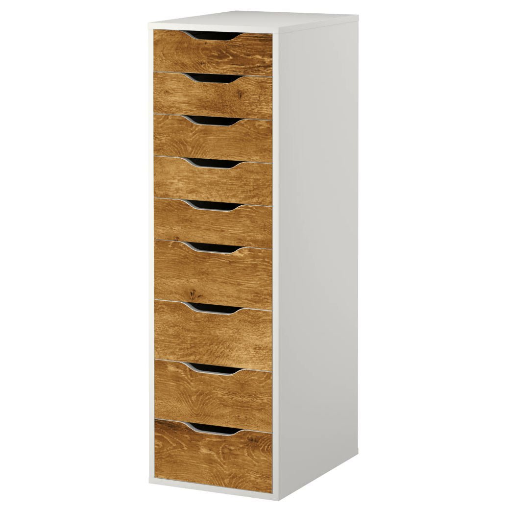 Golden Oak Wood Decal Set for IKEA Alex Drawer Unit