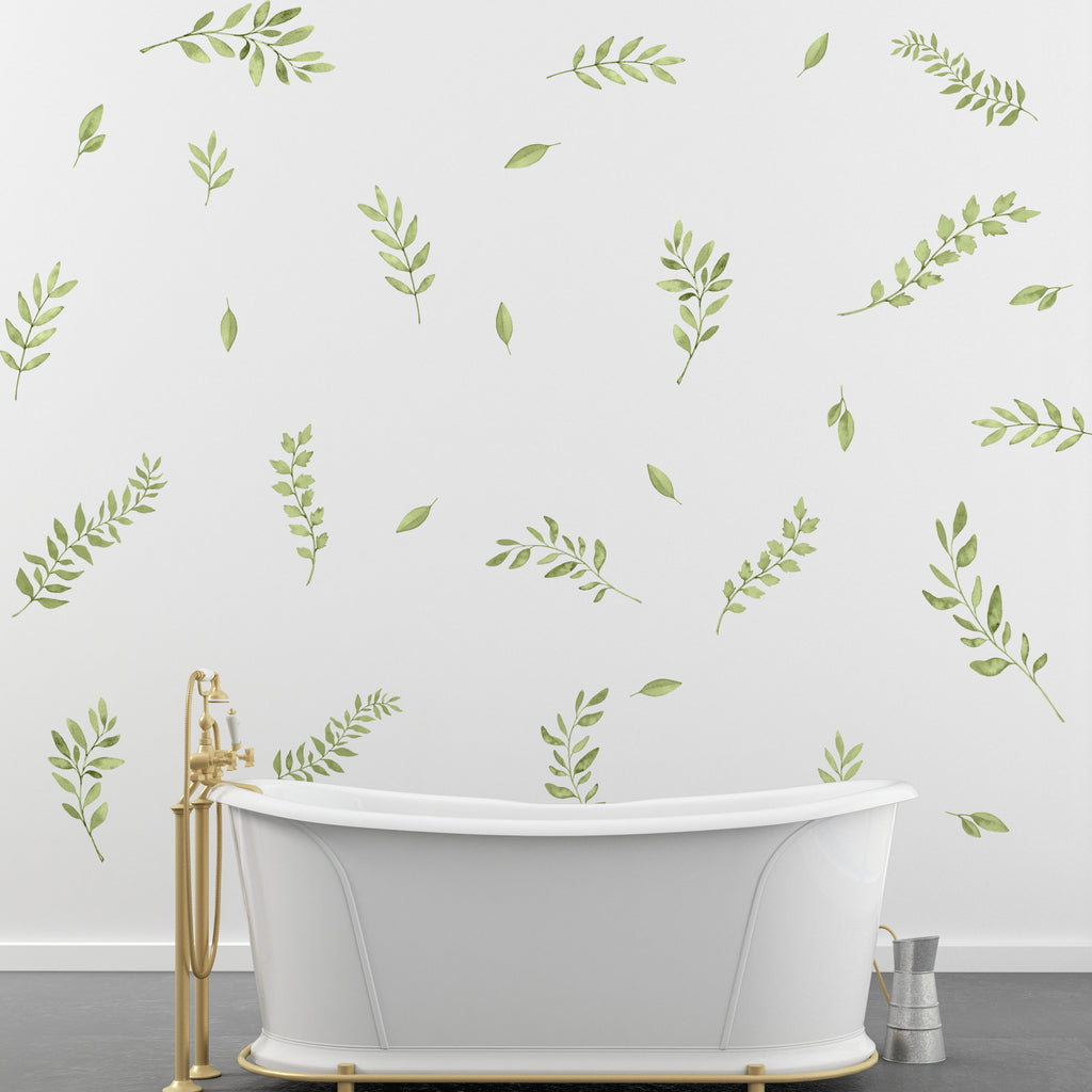 Watercolor Leaves Wall Decals