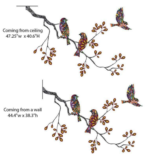 Birds and Tree Branch Wall Sticker - Decal