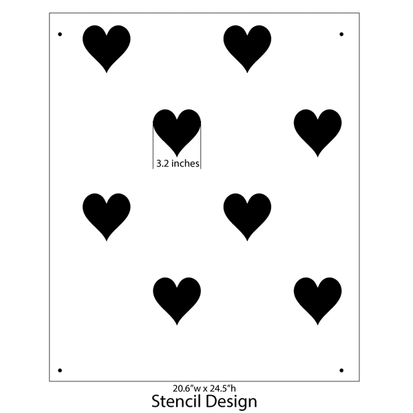 heart stencil allover pattern