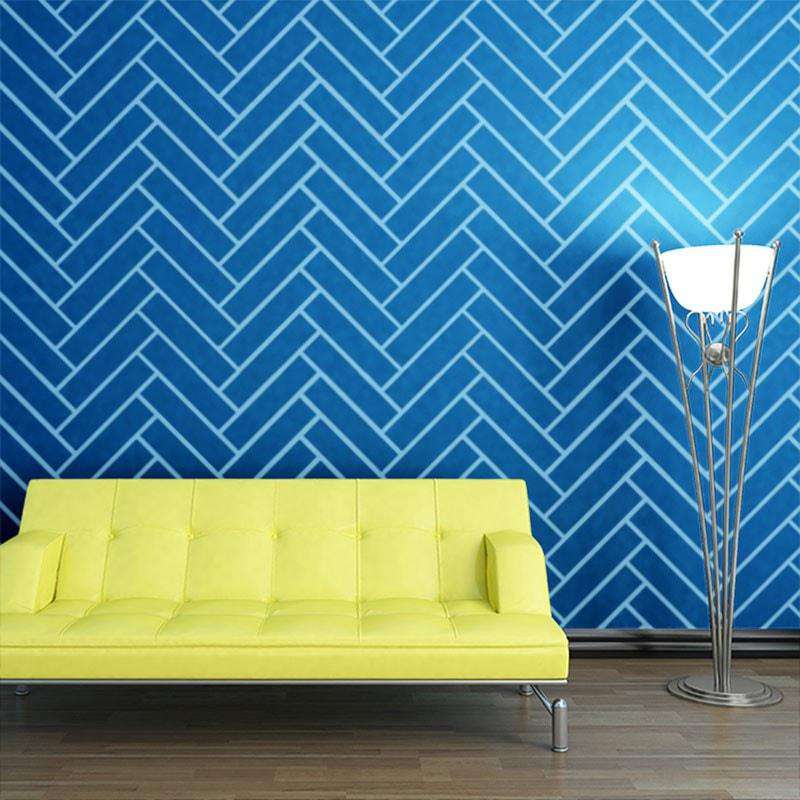 Herringbone Pattern Wall Stencil - Self-Adhesive