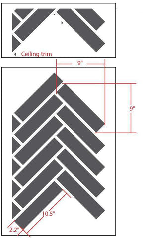 Herringbone Pattern Wall Stencil - Self-Adhesive