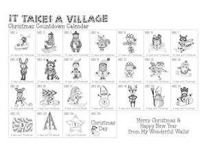 Christmas Countdown Sticker Set - Advent Calendar Wall Decal