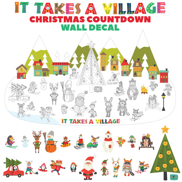 Christmas Countdown Sticker Set - Advent Calendar Wall Decal