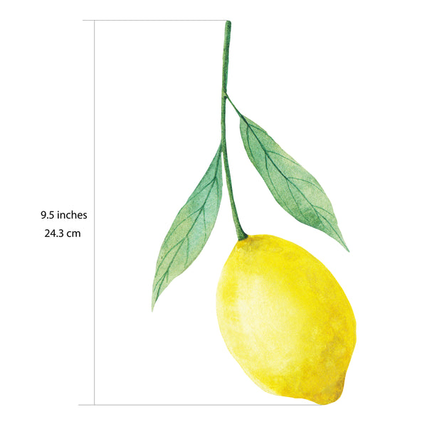 Watercolor Lemon Pattern Wall Decals