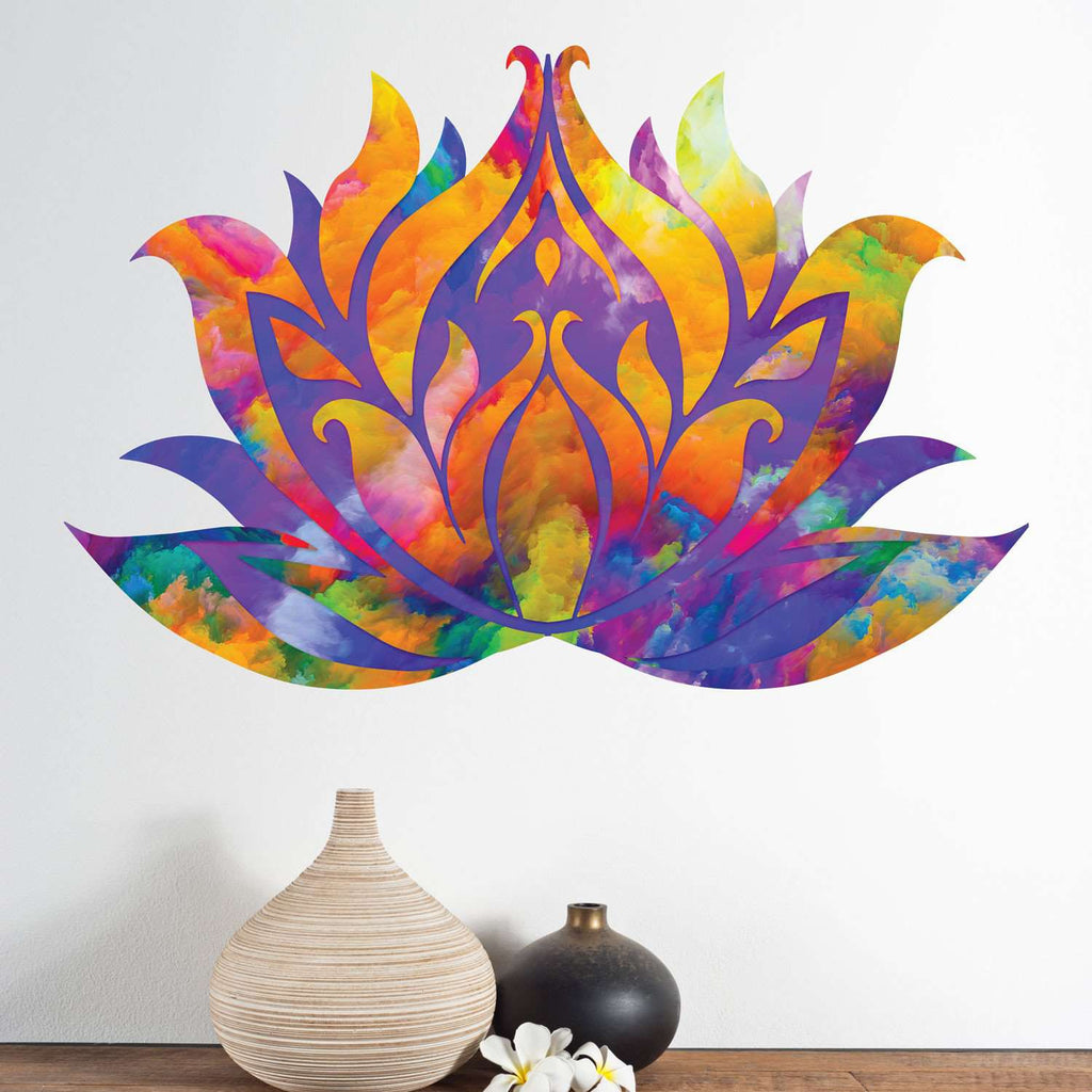 Watercolor Lotus Waterlily Wall Decal