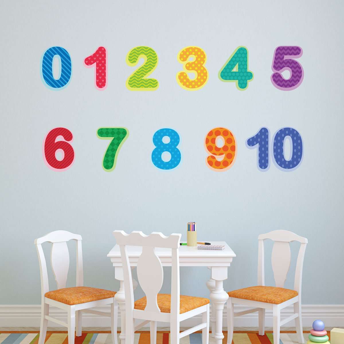Preschool Number Wall Decals 0-10, Baby and Toddler Number