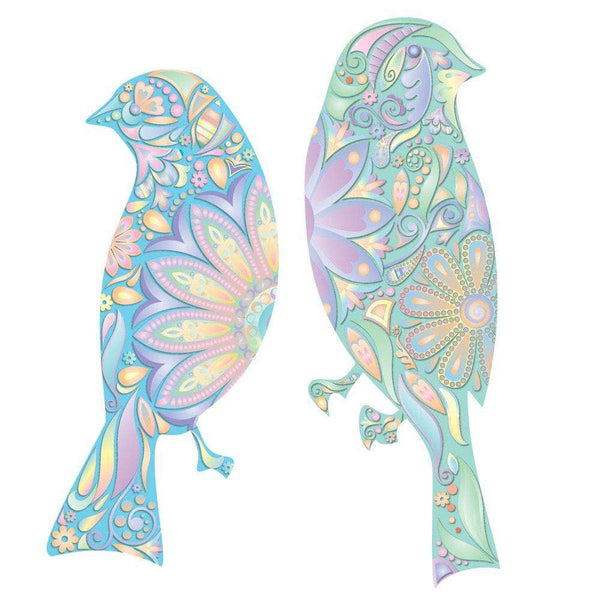 Pastel Birds and Tree Branch Wall Decal Set