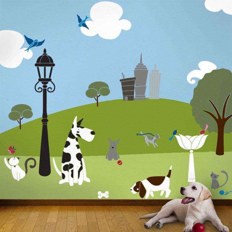 dogs and cats mural