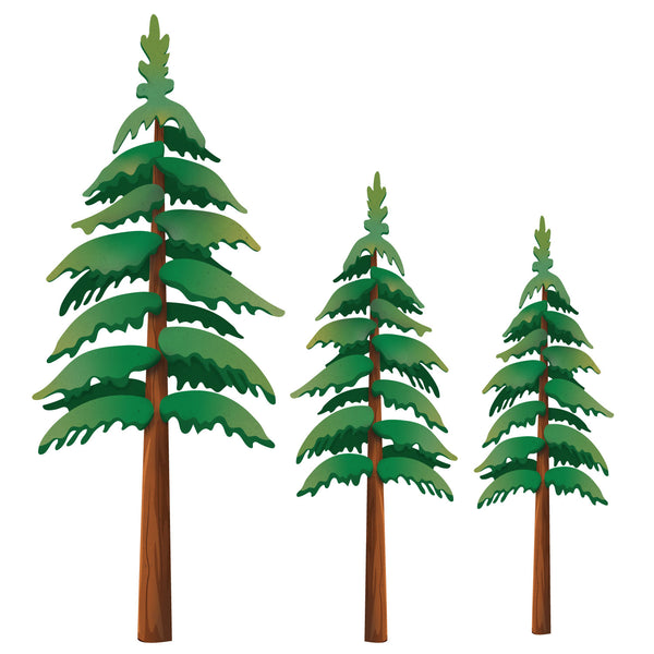 Pine Tree Wall Decals - Set of 3