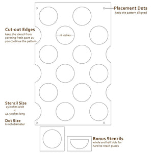 Polka Dot Pattern Wall Stencil