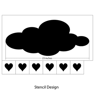 Cloud Stencil and Heart Stencils - Raining Hearts