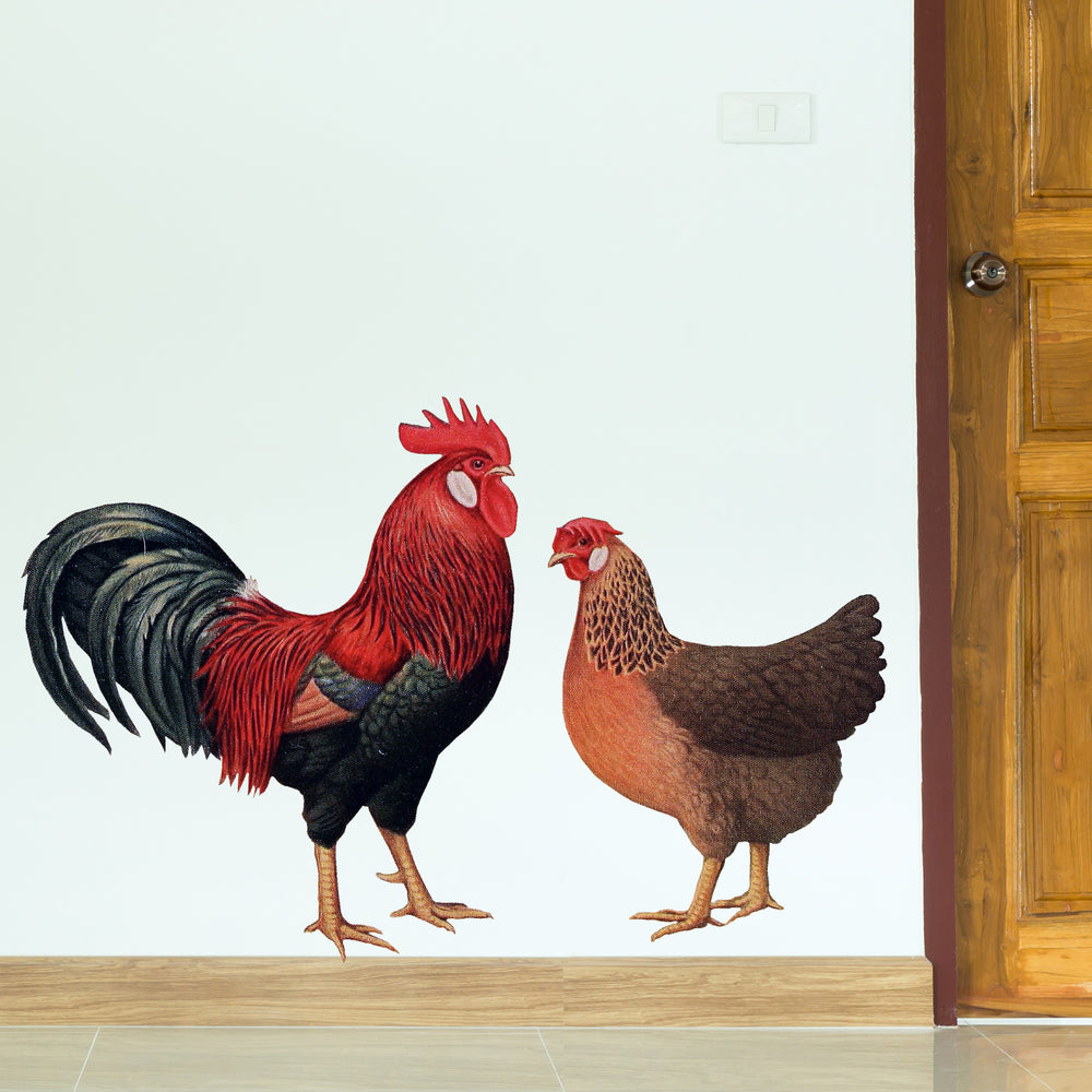 Rooster and Hen Stickers