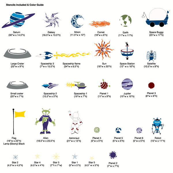 space stencils included