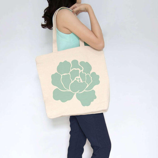 Painting a Rose on Canvas Bag