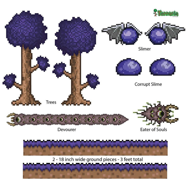 Terraria Corruption Biome Wall Decals (9 - Piece Set) - My Wonderful Walls