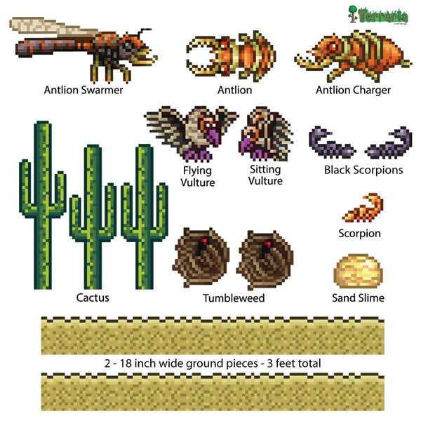 Terraria Desert Biome Wall Decals (13 - Piece Set) - My Wonderful Walls