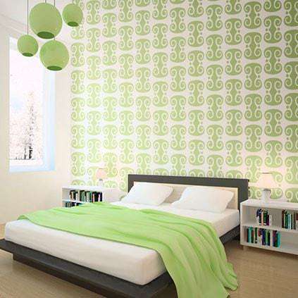 Tiki Curl Pattern Allover Stencil for Wall Accent
