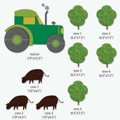 Tractor, Trees & Cows Sticker Pack