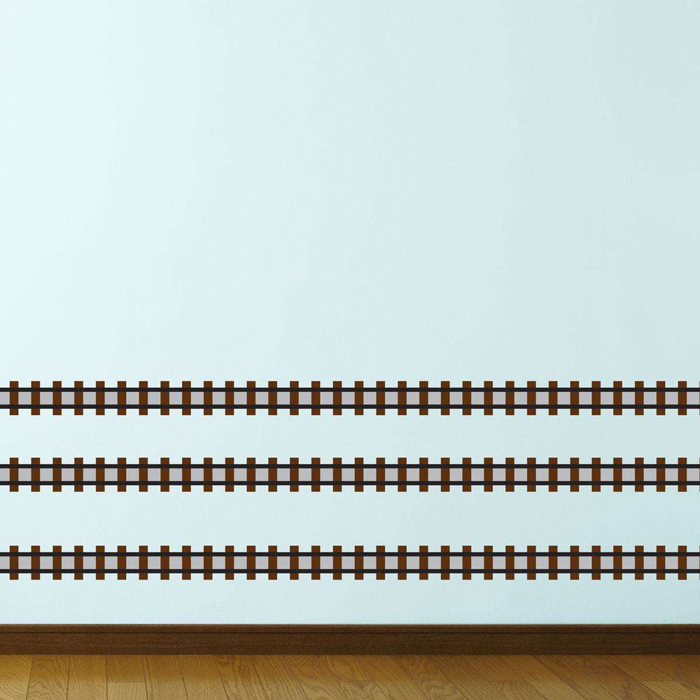 Train Track Wall Sticker - 20 Foot Peel & Stick Railroad Decal