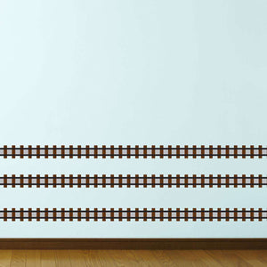 Train Track Wall Sticker - 20 Foot Peel & Stick Railroad Decal