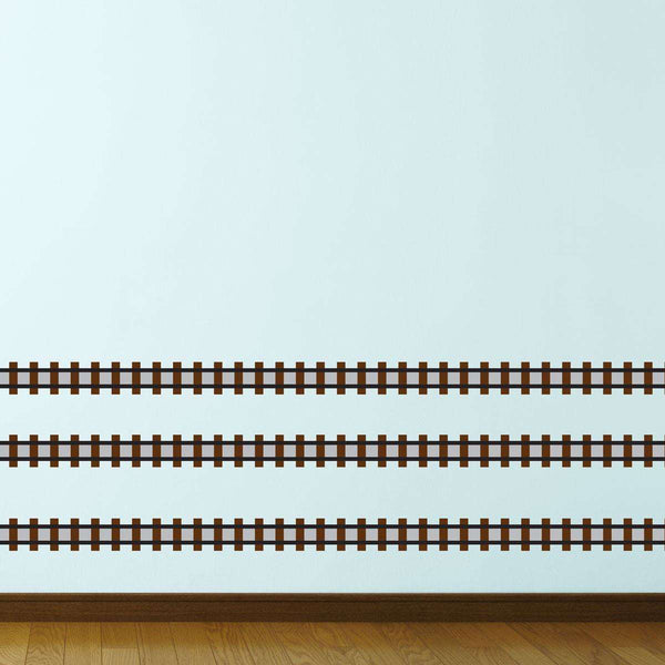 Train Track Wall Sticker - 20 Foot Peel & Stick Railroad Decal