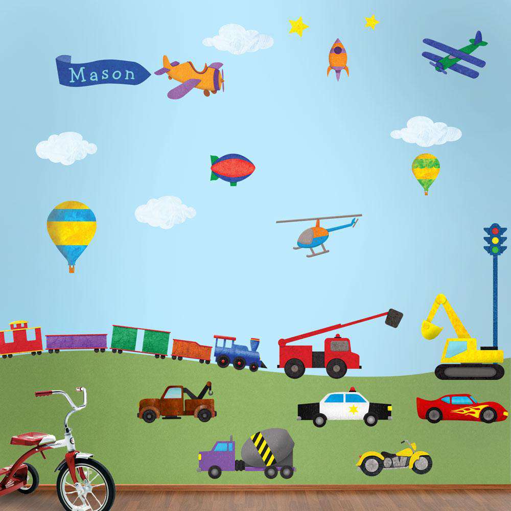 Cars Trucks Construction Wall Decals