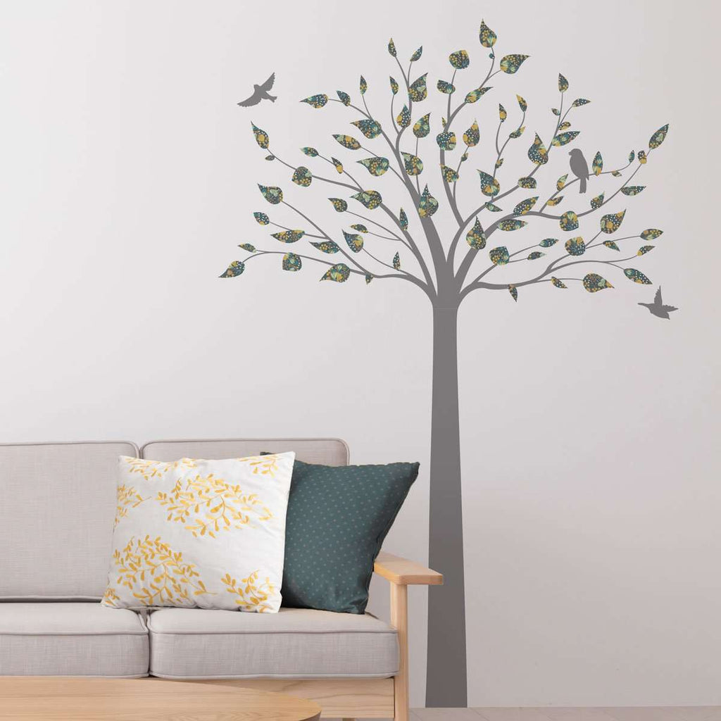 Tree Wall Decal, Floral Harvest Pattern