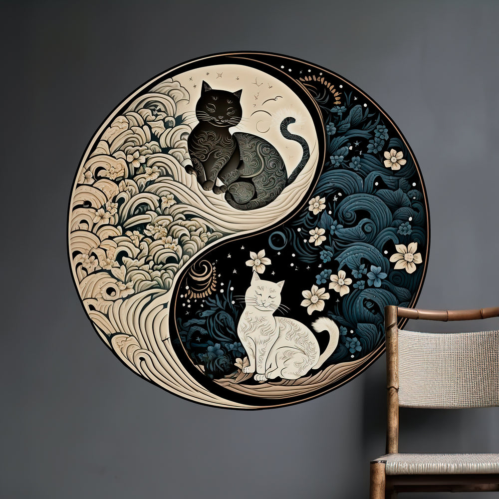 black cat ying yang