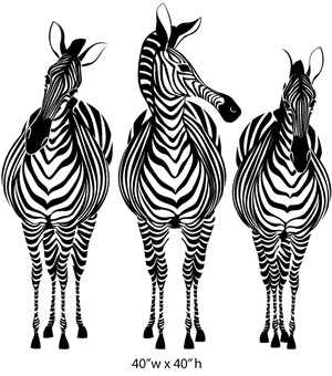 large zebra stickers-decals